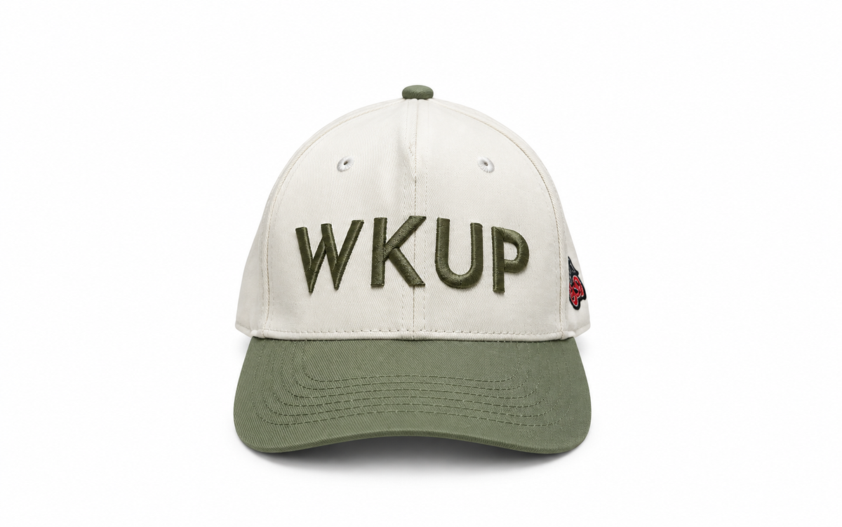 WKUP Snapback — Olive / White