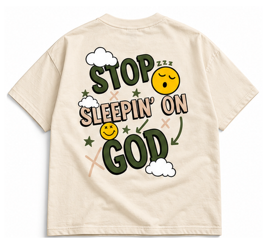 Stop Sleepin’ Tee / Olive back