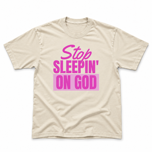 CLASSIC LOGO TEE — CREAM/PINK