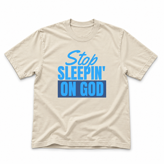 CLASSIC LOGO TEE — CREAM/BLUE