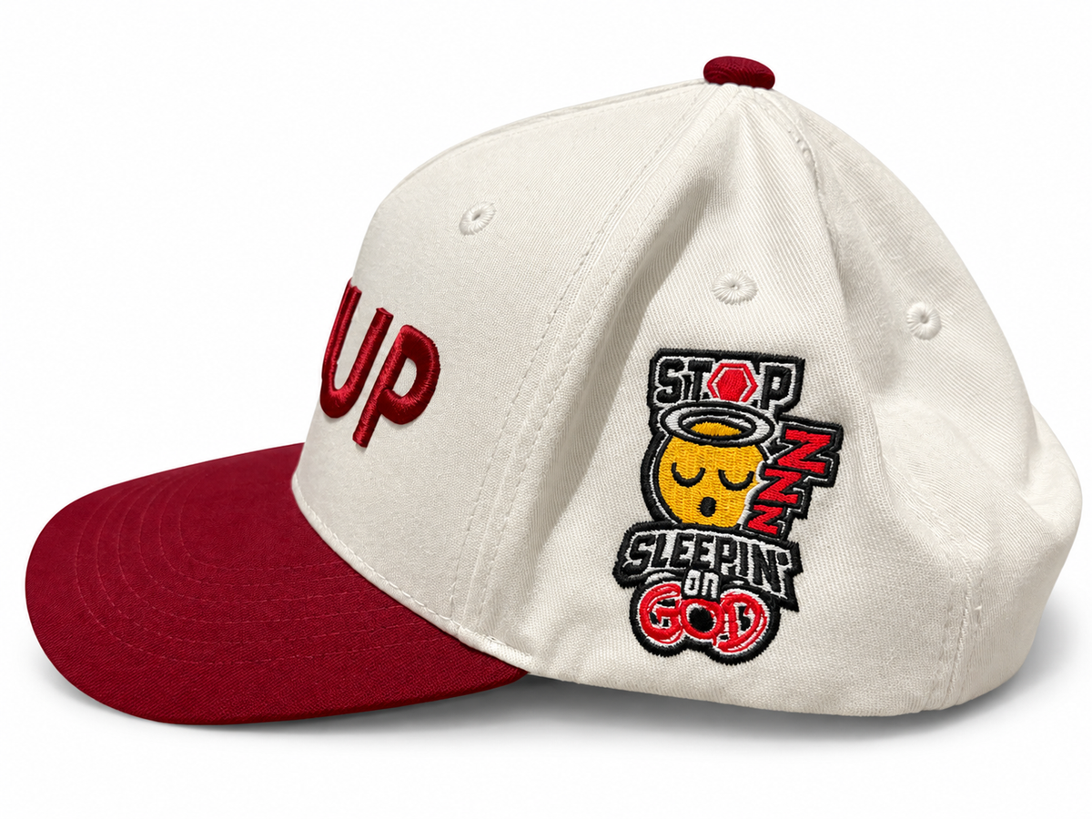 WKUP Snapback — Burgundy / White