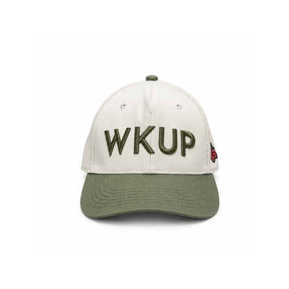 WKUP Snapback — Olive / White
