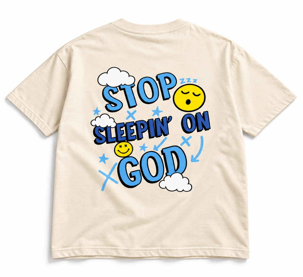 Stop Sleepin’ Tee / Blue back