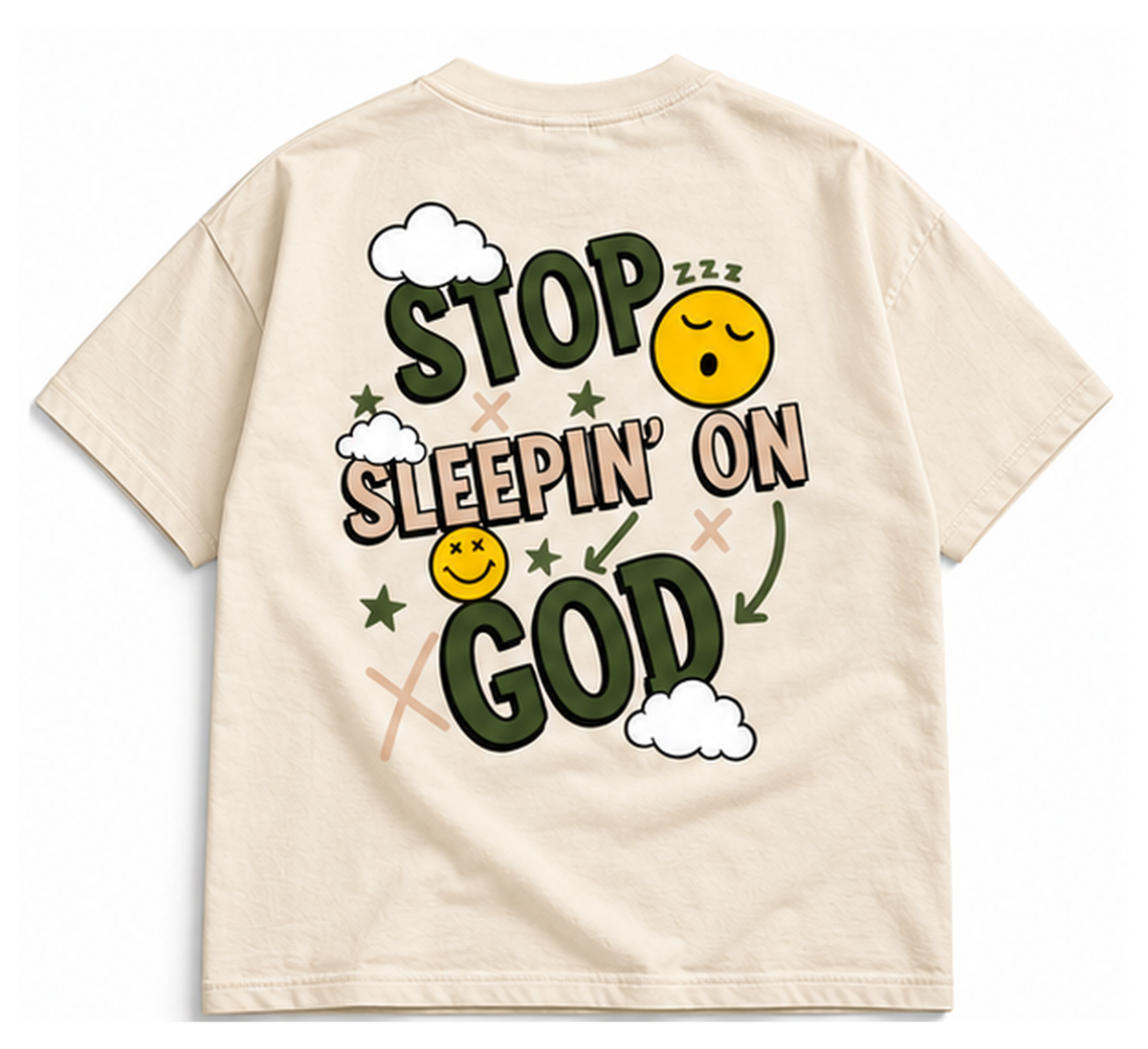 Stop Sleepin’ Tee / Olive back