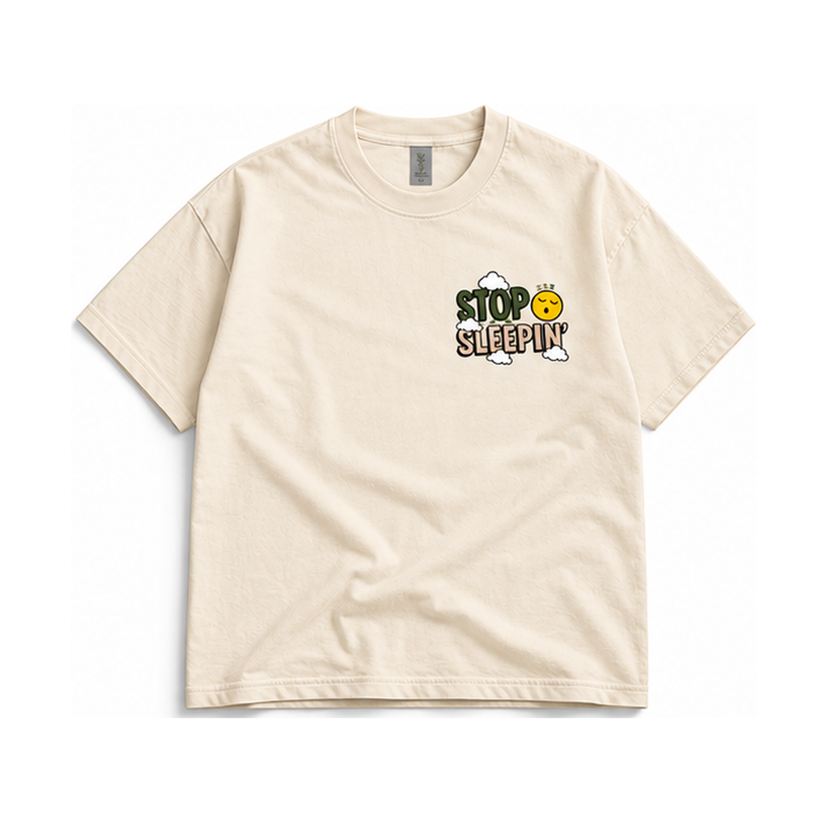 Stop Sleepin’ Tee / Olive front